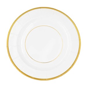 TALERZYKI PAPIEROWE ELEGANT GOLD 20 CM  6 SZT KOMUNIA ŚWIĘTA