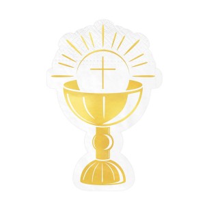 SERWETKI KOMUNIJNE KIELICH KOMUNIA ŚWIĘTA (11 x 16 CM) 10 SZT