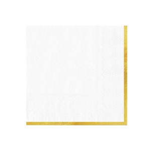 SERWETKI BIAŁE CLASSIC GOLD  KOMUNIA ŚWIĘTA 33x33 CM 10 SZT