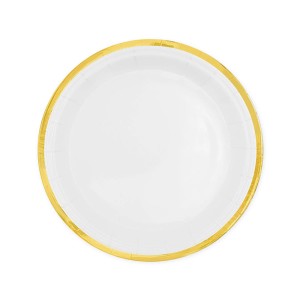 TALERZYKI PAPIEROWE CLASSIC GOLD 18 CM  6 SZT KOMUNIA ŚWIĘTA 