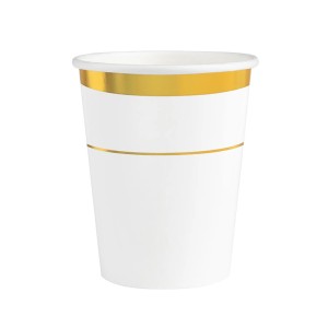 KUBECZKI PAPIEROWE ELEGANT GOLD KOMUNIA ŚWIĘTA (270 ML) 6 SZT 