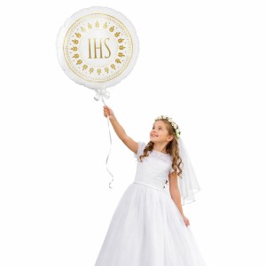 BALON 18" IHS CHRZEST KOMUNIA ŚWIĘTA
