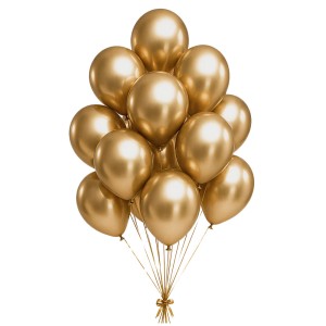 BALONY LATEKSOWE 5" ZŁOTY CHROM 100 SZT STARE ZŁOTO 15cm