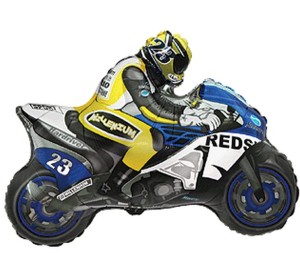 BALON HISZPAŃSKI 24" MOTOCYKL NIEBIESKO -ŻÓŁTY