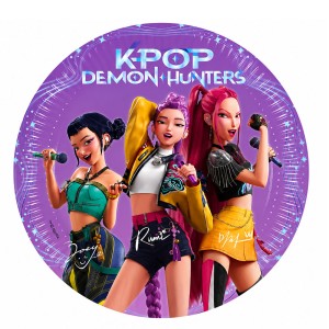 TALERZYKI PAPIEROWE K-POP DEMON HUNTERS (FSC) 20 CM, 8 SZT