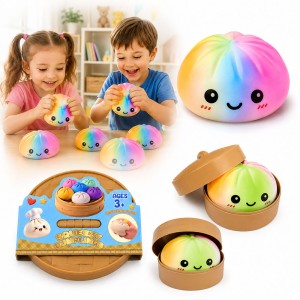 GNIOTEK SQUISHY PIEROŻEK PIERÓG DUMPLING 10 CM  TĘCZOWY DZIEŃ DZIECKA 1 SZT 