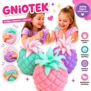 GNIOTEK ANTYSTRESOWY ANANAS Z OREBEZZ 6 CM PASTELOWY 1 SZT