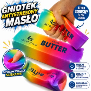PACHNĄCY GNIOTEK ANTYSTRESOWY MASŁO SQUISHY MIĘKKA ZABAWKA SENSORYCZNA TĘCZOWA 13CM 