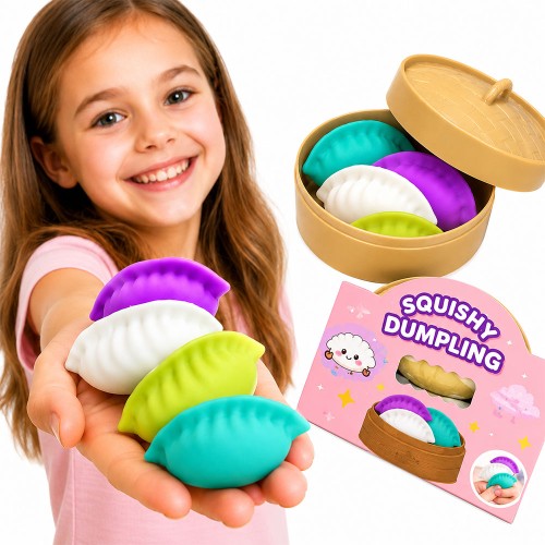 GNIOTEK SQUISHY PIEROŻEK PIERÓG DUMPLING 9 CM ZESTAW 3 SZT