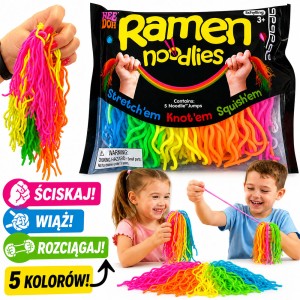 SENSORYCZNY GNIOTEK MAKARON RAMEN NOODLIES ANTYSTRESOWY MIĘKKI 5 KOLORÓW 