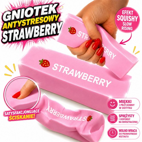 PACHNĄCY GNIOTEK ANTYSTRESOWY MASŁO TRUSKAWKA SQUISHY MIĘKKA ZABAWKA SENSORYCZNA 13 CM