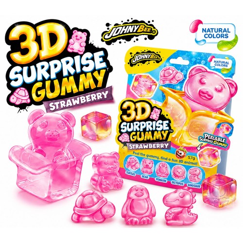 ŻELKI JOHNY BEE 3D SURPRISE GUMMY STRAWBERRY JOHNY BEE (57g) 1 SZT