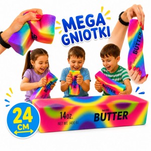 XXL PACHNĄCY GNIOTEK ANTYSTRESOWY MASŁO SQUISHY MIĘKKA ZABAWKA SENSORYCZNA GIGANT 24 CM TĘCZOWE