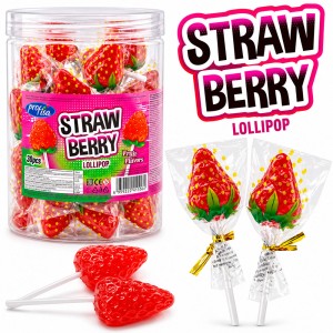 LIZAK LIZAKI STRWBERRY LOLLIPOP TRUSKAWKA  (15G) 30 SZT