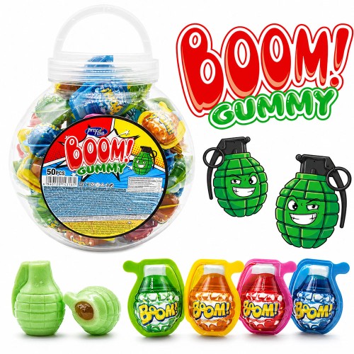 BOOM GUMMY ŻELKI GRANATY Z NADZIENIEM