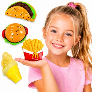 ZESTAW GNIOTEK ANTYSTRESOWY FAST FOOD SQUISHY MIX 4 SZT
