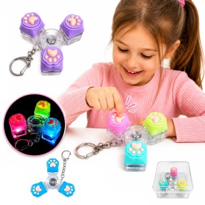 ŚWIECĄCY KLIKACZ ANTYSTRESOWY ŁAPKI BRELOK FIDGET KLIKER 1 SZT LED