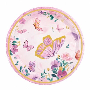 TALERZYKI PAPIEROWE 22 CM MOTYLE MOTYL 10 SZT 