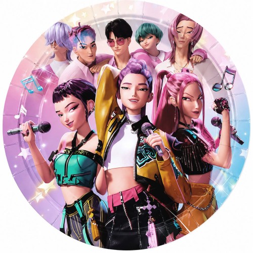TALERZYKI PAPIEROWE 22 CM KPOP DEMON HUNTERS 10 SZT