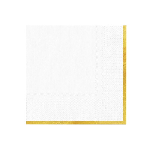 SERWETKI BIAŁE CLASIC GOLD KOMUNIA ŚWIĘTA 33x33 CM 10 SZT