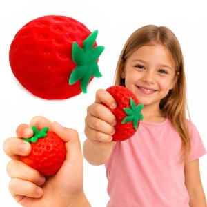 GNIOTEK TRUSKAWKA 6 CM ANTYSTRESOWY SQUISHY ZABAWKA SENSORYCZNA 1 SZT