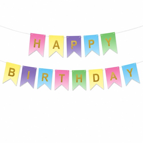 GIRLANDA BANNER HAPPY BIRTHDAY MULTIKOLOR 2,5 M