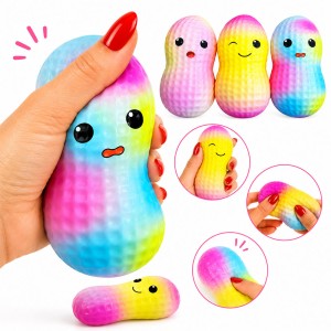 GNIOTEK ANTYSTRESOWY ORZESZEK TĘCZOWY SQUISHY DO ŚCISKANIA RELAKSACYJNY 11 CM  