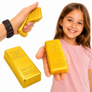 PACHNĄCY GNIOTEK ANTYSTRESOWY ZŁOTO SZTABKA ZŁOTASQUISHY DO ŚCISKANIA RELAKSACYJNY 13 CM 