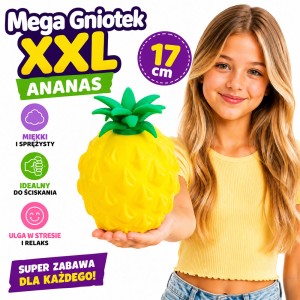 XXL MEGA GNIOTEK ANTYSTRESOWY SQUISHY ANANAS 17CM