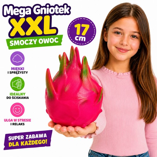 XL MEGA GNIOTEK ANTYSTRESOWY SQUISHY SMOCZY OWOC 17 CM