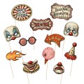 REKWIZYTY DO ZDJĘĆ HALLOWEEN FREAK SHOW CIRKUS 12SZT