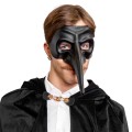 MASKA KARNAWAŁOWA Z DŁUGIM NOSEM CZARNA KRUK HALLOWEEN