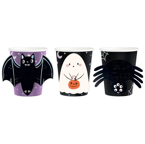 KUBECZKI PAPIEROWE KUBEK HALLOWEEN SPOOKY FRIENDS 270ML 6SZT. DIY