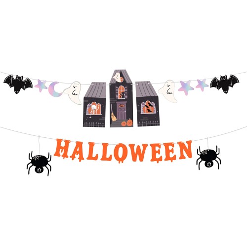 GIRLANDA BANER HALLOWEEN SPOOKY FRIENDS 135X45 CM