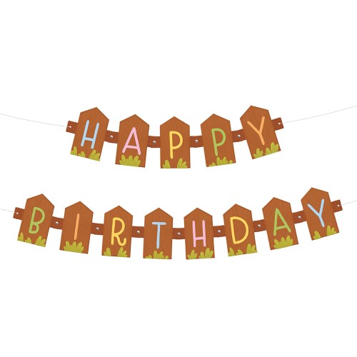 GIRLANDA BANNER HAPPY BIRTHDAY FARMA 182x17 CM