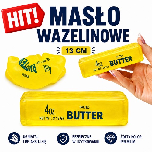 GNIOTEK WAZELINOWY MASŁO BUTTER SENSORYCZNY SQUISHY VASELINE 13 CM