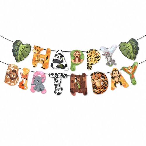 BANNER GIRLANDA ZWIERZĄTKA ZOO SAFARII
