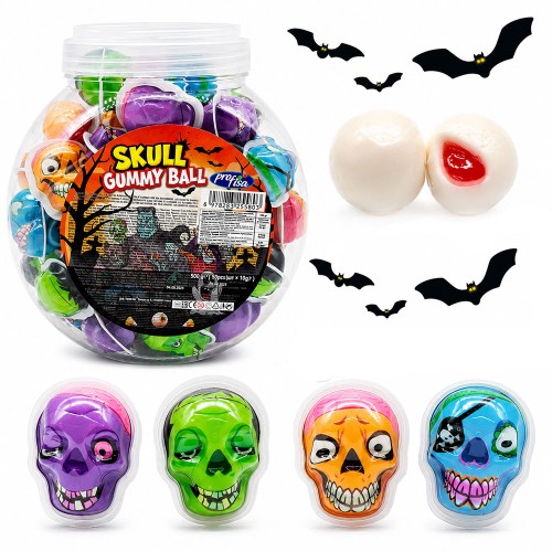 SKULL GUMMY ŻELKI OWOCOWE CZASZKA CZACHA HALLOWEEN (10G) 50 SZT