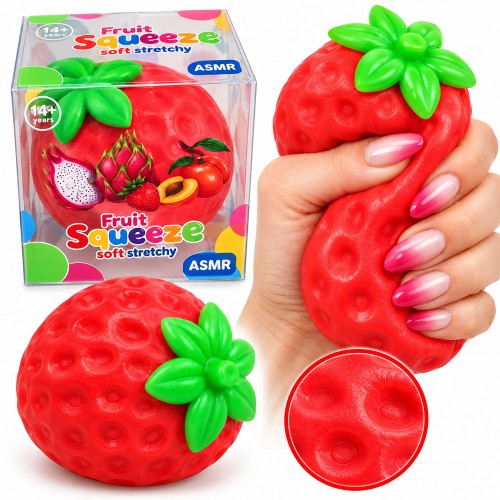 CHRUPIĄCY GNIOTEK CRUNCHY TRUSKAWKA 9 CM