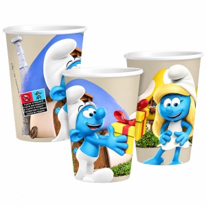 KUBECZKI PAPIEROWE 250 ML SMERFY 8 SZT