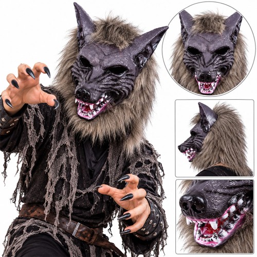 MASKA LATEKSOWA WILK GŁOWA WILKA HALLOWEEN