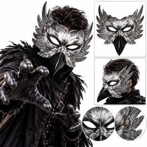 MASKA KRUKA KRUK NA HALLOWEEN MROCZNY PTAK 