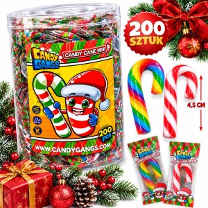 MINI LASKI CUKROWE CHOINKOWE CANDY GANGS CANDY CANE MINI 200x4g
