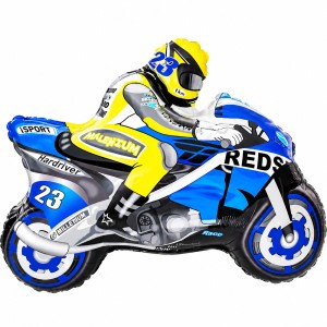 BALON HISZPAŃSKI 14" MOTOCYKL NIEBIESKO-ŻÓŁTY