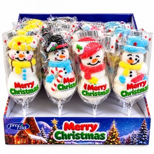LIZAK PIANKOWY MARSHMALLOW BAŁWANEK ŚWIĄTECZNY 35G  MIKOŁAJKI BOŻE NARODZENIE 24 SZT