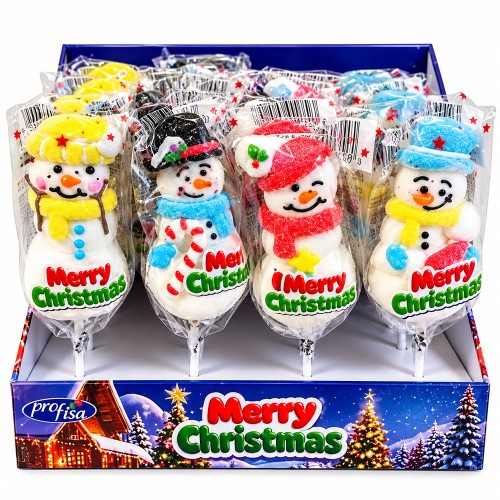 LIZAK PIANKOWY MARSHMALLOW BAŁWANEK ŚWIĄTECZNY 35G MIKOŁAJKI BOŻE NARODZENIE 24 SZT