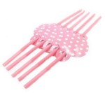 SŁOMKI DO NAPOJÓW RÓŻOWE W GROSZKI.OPAK 6SZT.