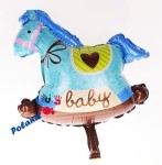 BALON 12" KONIK NA BIEGUNACH NIEBIESKI