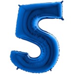 BALON 100CM CYFRA NIEBIESKA 5