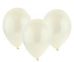 BALONY LATEKSOWE METALICZNE 100SZT,BIAŁE 23CM NA KOMUNIĘ ŚWIĘTĄ, CHRZEST